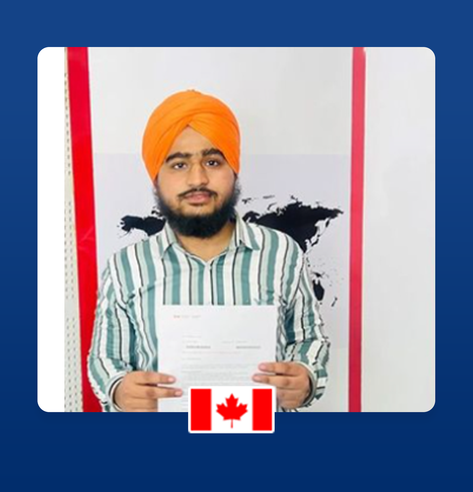 Graduating students with VISA sign